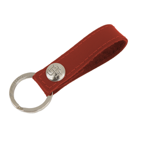 Key Ring - Wine Leather Front Angle in Color 'Wine Leather'
