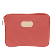 Load image into Gallery viewer, 13&quot; Computer Case - Coral Coated Canvas Front Angle in Color &#39;Coral Coated Canvas&#39;
