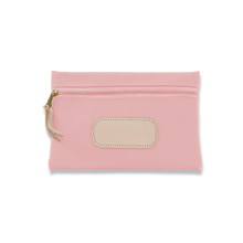 Load image into Gallery viewer, Quality made in America rectangle pouch with leather patch to personalize with initials or monogram
