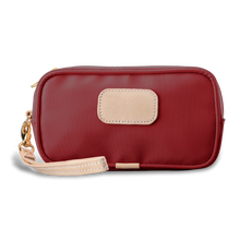 Load image into Gallery viewer, Wristlet - Red Coated Canvas Front Angle in Color &#39;Red Coated Canvas&#39;
