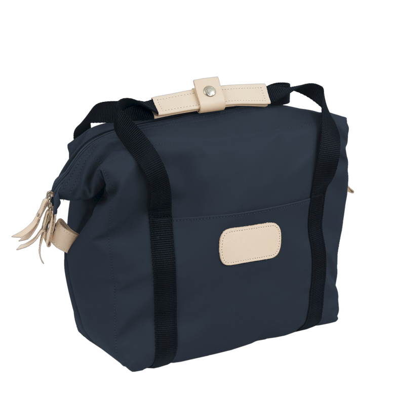 Cooler - Navy Coated Canvas Front Angle in Color 'Navy Coated Canvas'