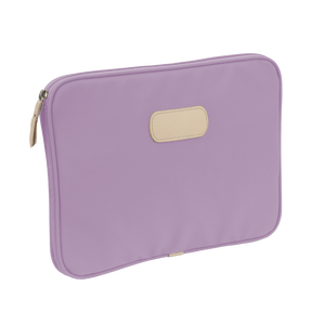 15" Computer Case - Lilac Coated Canvas Front Angle in Color 'Lilac Coated Canvas'