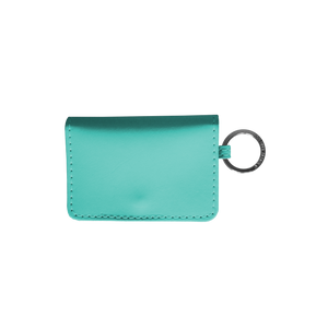 Leather ID Wallet - Caribbean Leather Front Angle in Color 'Caribbean Leather'