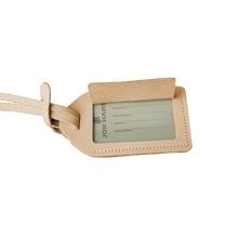 Load image into Gallery viewer, Luggage Tag - Natural Leather Front Angle in Color &#39;Natural Leather&#39;
