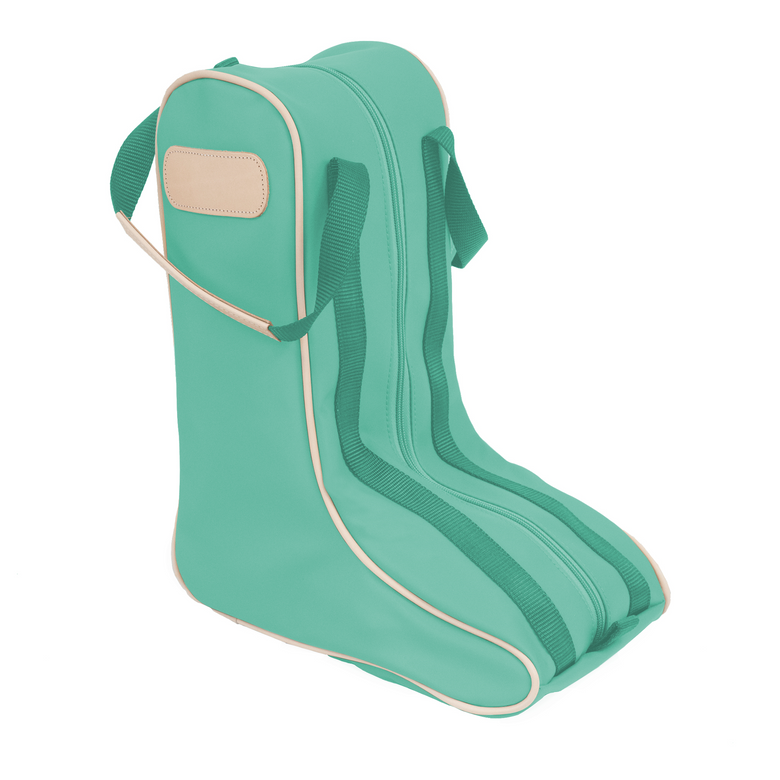 Boot Bag - Mint Coated Canvas Front Angle in Color 'Mint Coated Canvas'