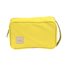 Load image into Gallery viewer, Small Travel Kit - Lemon Coated Canvas Front Angle in Color &#39;Lemon Coated Canvas&#39;
