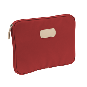 13" Computer Case - Red Coated Canvas Front Angle in Color 'Red Coated Canvas'