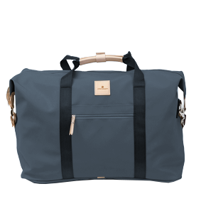 Weekender - French Blue Coated Canvas Front Angle in Color 'French Blue Coated Canvas'