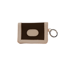 Load image into Gallery viewer, ID Wallet - Espresso Coated Canvas Front Angle in Color &#39;Espresso Coated Canvas&#39;
