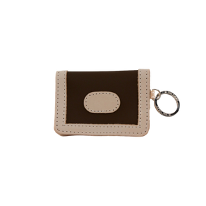 ID Wallet - Espresso Coated Canvas Front Angle in Color 'Espresso Coated Canvas'