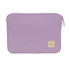 Load image into Gallery viewer, 15&quot; Computer Case - Lilac Coated Canvas Front Angle in Color &#39;Lilac Coated Canvas&#39;
