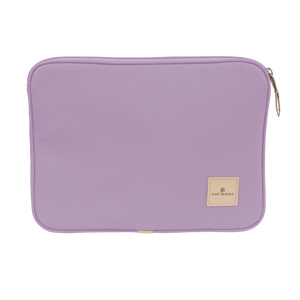 15" Computer Case - Lilac Coated Canvas Front Angle in Color 'Lilac Coated Canvas'