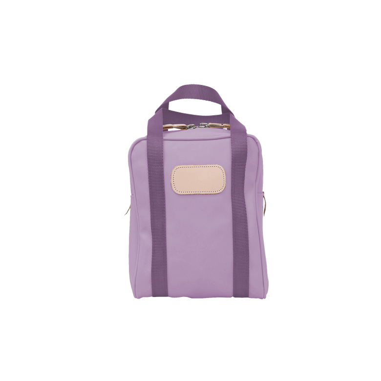 Shag Bag - Lilac Coated Canvas Front Angle in Color 'Lilac Coated Canvas'