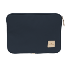 Load image into Gallery viewer, 15&quot; Computer Case - Navy Coated Canvas Front Angle in Color &#39;Navy Coated Canvas&#39;
