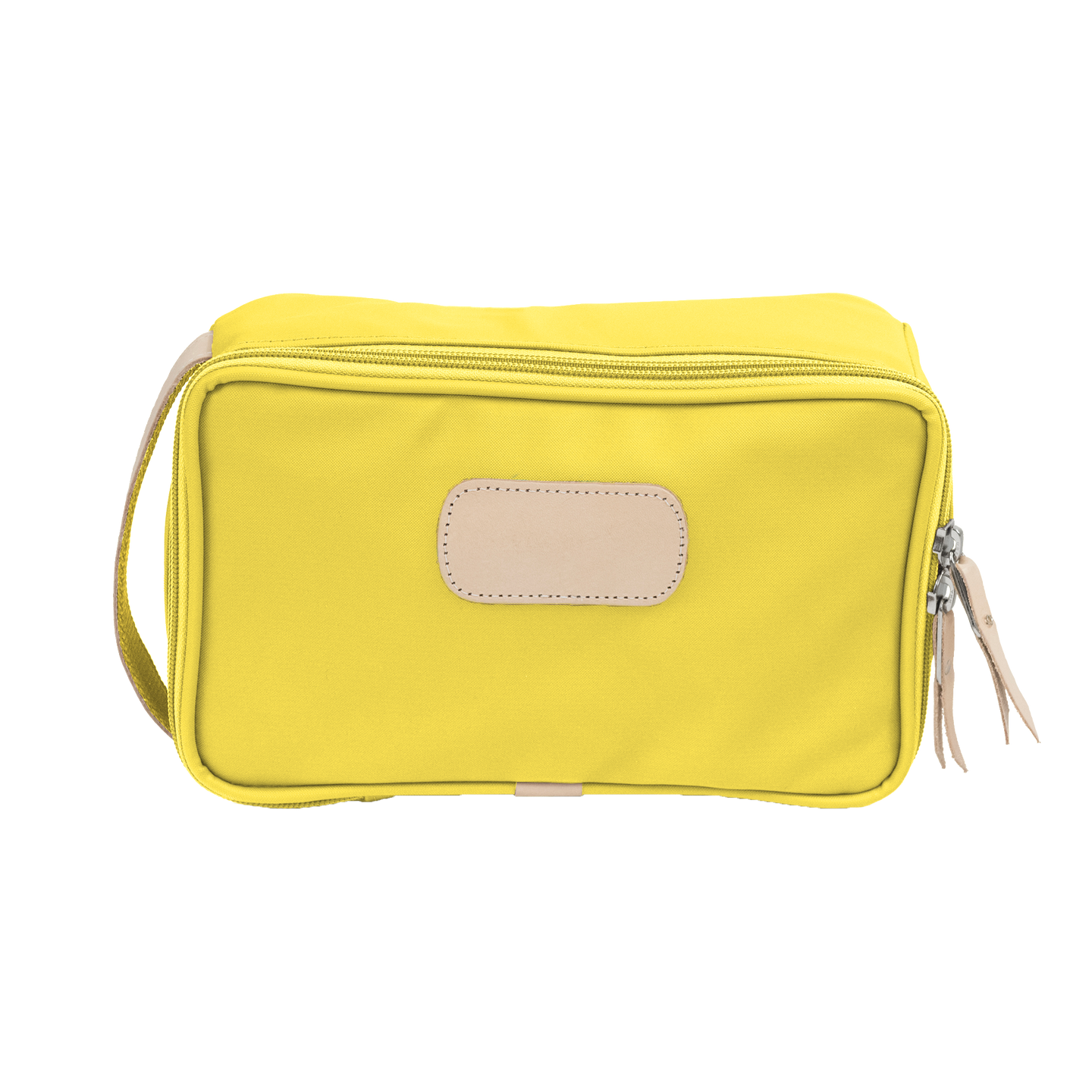 Small Travel Kit - Lemon Coated Canvas Front Angle in Color 'Lemon Coated Canvas'