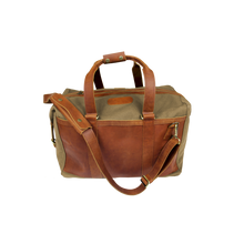 Load image into Gallery viewer, JH Duffel - Khaki Canvas Front Angle in Color &#39;Khaki Canvas&#39;
