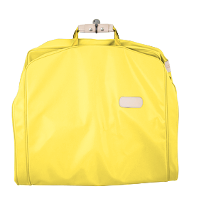 50" Garment Bag - Lemon Coated Canvas Front Angle in Color 'Lemon Coated Canvas'