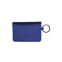 Load image into Gallery viewer, Leather ID Wallet - Royal Blue Leather Front Angle in Color &#39;Royal Blue Leather&#39;

