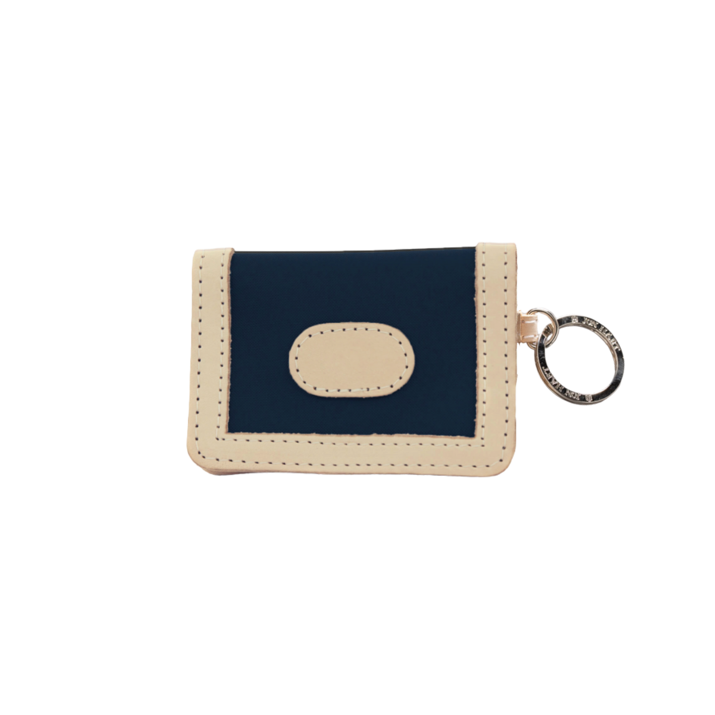 ID Wallet - Navy Coated Canvas Front Angle in Color 'Navy Coated Canvas'