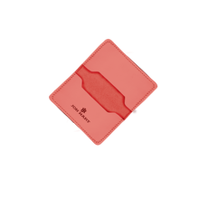 Load image into Gallery viewer, Card Case - Salmon Leather Front Angle in Color &#39;Salmon Leather&#39;
