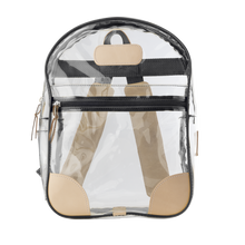 Load image into Gallery viewer, Clear Backpack - Black Front Angle in Color &#39;Black Webbing&#39;
