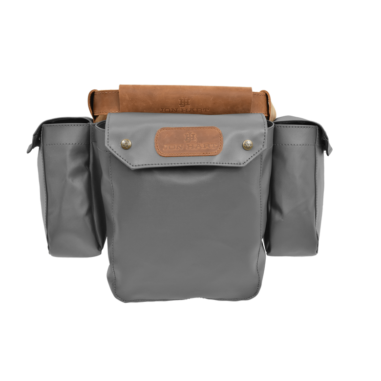 Bird Bag - Slate Coated Canvas Front Angle in Color 'Slate Coated Canvas'
