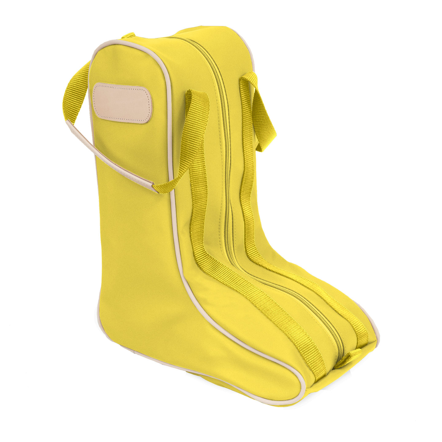 Boot Bag - Lemon Coated Canvas Front Angle in Color 'Lemon Coated Canvas'
