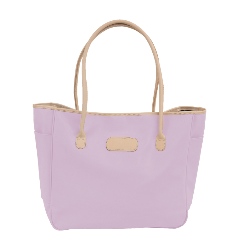 Tyler Tote - Lilac Coated Canvas Front Angle in Color 'Lilac Coated Canvas'