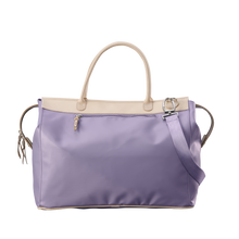 Load image into Gallery viewer, Burleson Bag - Lilac Coated Canvas Front Angle in Color &#39;Lilac Coated Canvas&#39;
