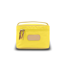 Load image into Gallery viewer, Makeup Case - Lemon Coated Canvas Front Angle in Color &#39;Lemon Coated Canvas&#39;
