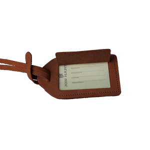 Luggage Tag - Oiled Front Angle in Color 'Oiled'