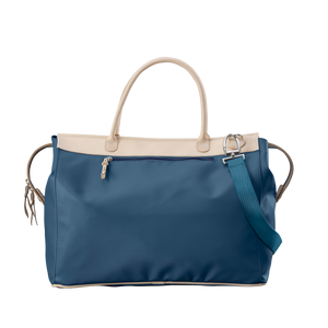 Burleson Bag - French Blue Coated Canvas Front Angle in Color 'French Blue Coated Canvas'