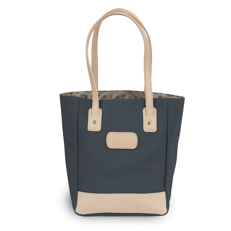 Alamo Heights Tote - French Blue Coated Canvas Front Angle in Color 'French Blue Coated Canvas'