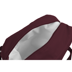 Cooler - Burgundy Coated Canvas Front Angle in Color 'Burgundy Coated Canvas'