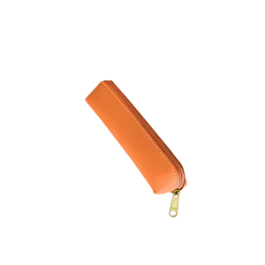 Bolsa - Orange Leather Front Angle in Color 'Orange Leather'