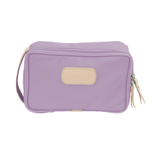 Load image into Gallery viewer, Small Travel Kit - Lilac Coated Canvas Front Angle in Color &#39;Lilac Coated Canvas&#39;
