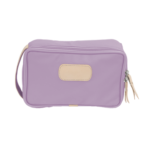 Small Travel Kit - Lilac Coated Canvas Front Angle in Color 'Lilac Coated Canvas'