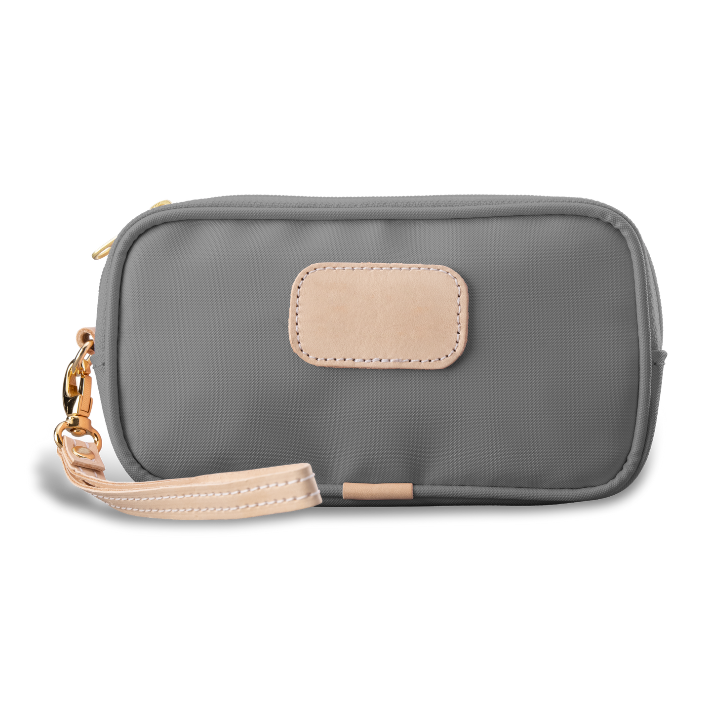 Wristlet - Slate Coated Canvas Front Angle in Color 'Slate Coated Canvas'