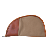 Load image into Gallery viewer, Large Revolver Case - Saddle Coated Canvas Front Angle in Color &#39;Saddle Coated Canvas&#39;
