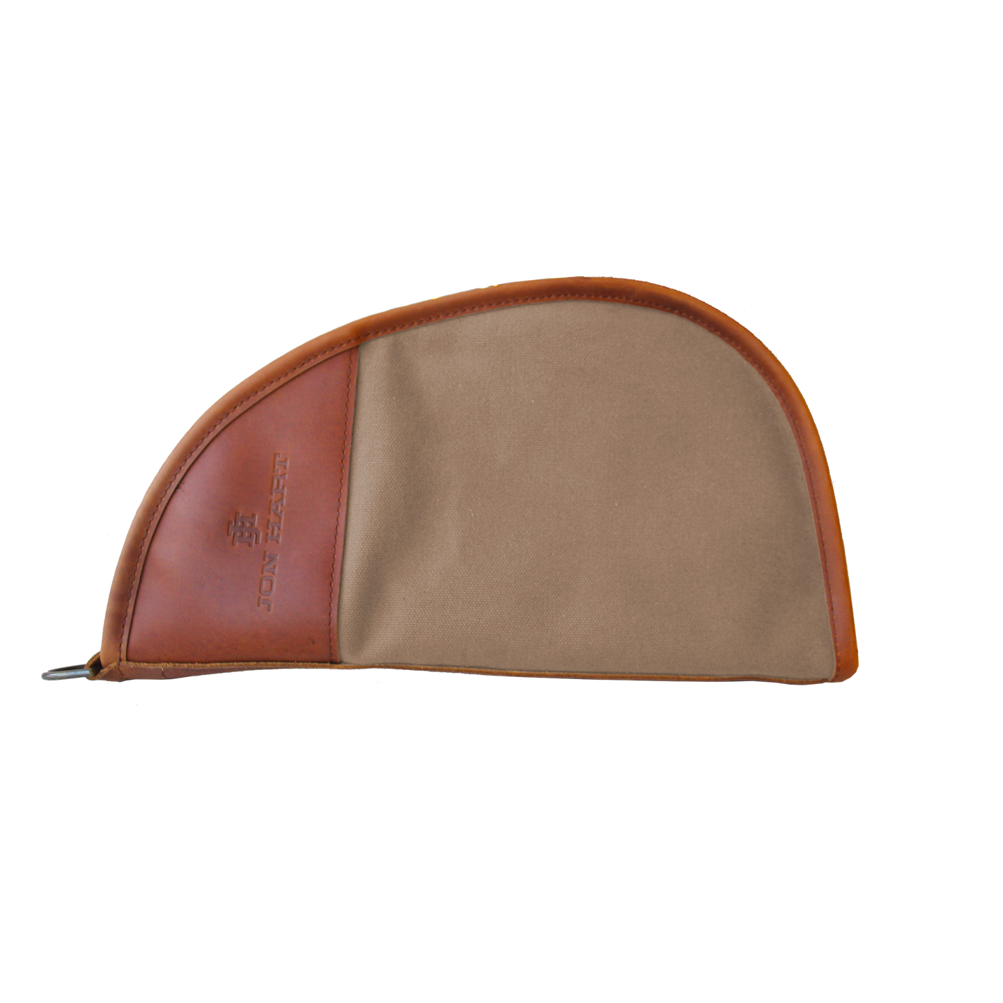 Large Revolver Case - Saddle Coated Canvas Front Angle in Color 'Saddle Coated Canvas'