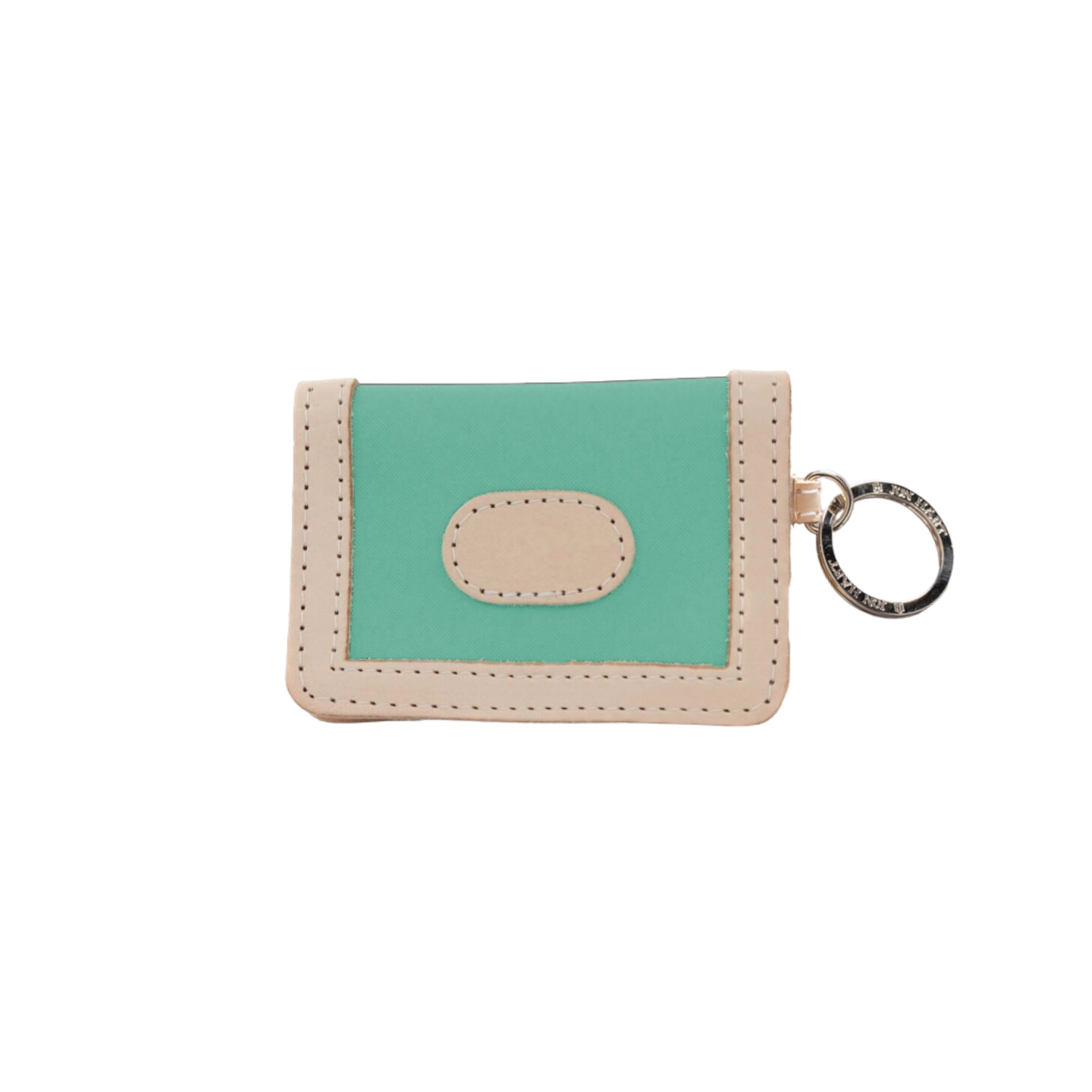 ID Wallet - Mint Coated Canvas Front Angle in Color 'Mint Coated Canvas'