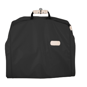 50" Garment Bag - Black Coated Canvas Front Angle in Color 'Black Coated Canvas'