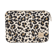 Load image into Gallery viewer, 15&quot; Computer Case - Leopard Coated Canvas Front Angle in Color &#39;Leopard Coated Canvas&#39;
