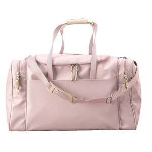 Large Square Duffel - Rose Coated Canvas Front Angle in Color 'Rose Coated Canvas'