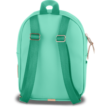 Load image into Gallery viewer, Mini Backpack - Mint Coated Canvas Front Angle in Color &#39;Mint Coated Canvas&#39;

