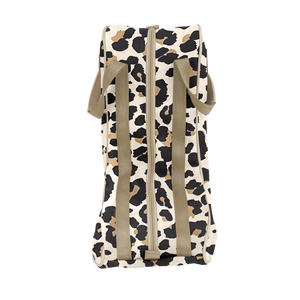 Boot Bag - Leopard Coated Canvas Front Angle in Color 'Leopard Coated Canvas'