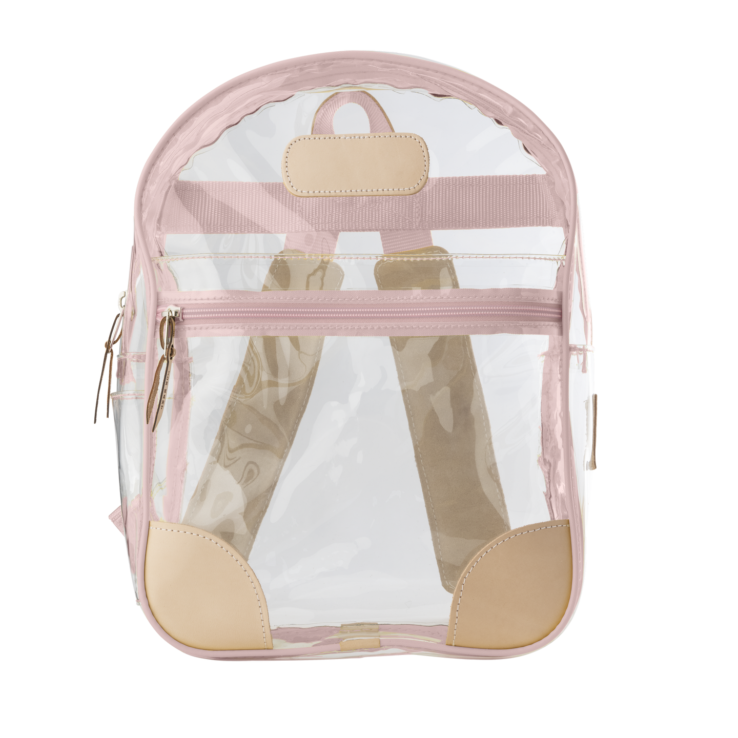 Clear Backpack - Rose Front Angle in Color 'Rose Webbing'