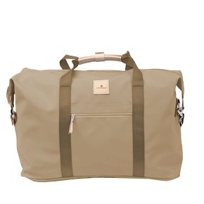 Weekender - Tan Coated Canvas Front Angle in Color 'Tan Coated Canvas'