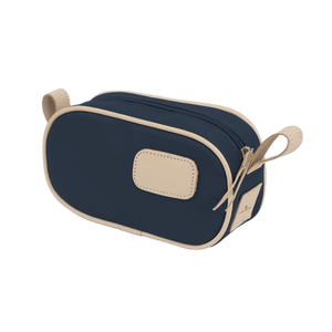 Junior Shave Kit - Navy Coated Canvas Front Angle in Color 'Navy Coated Canvas'