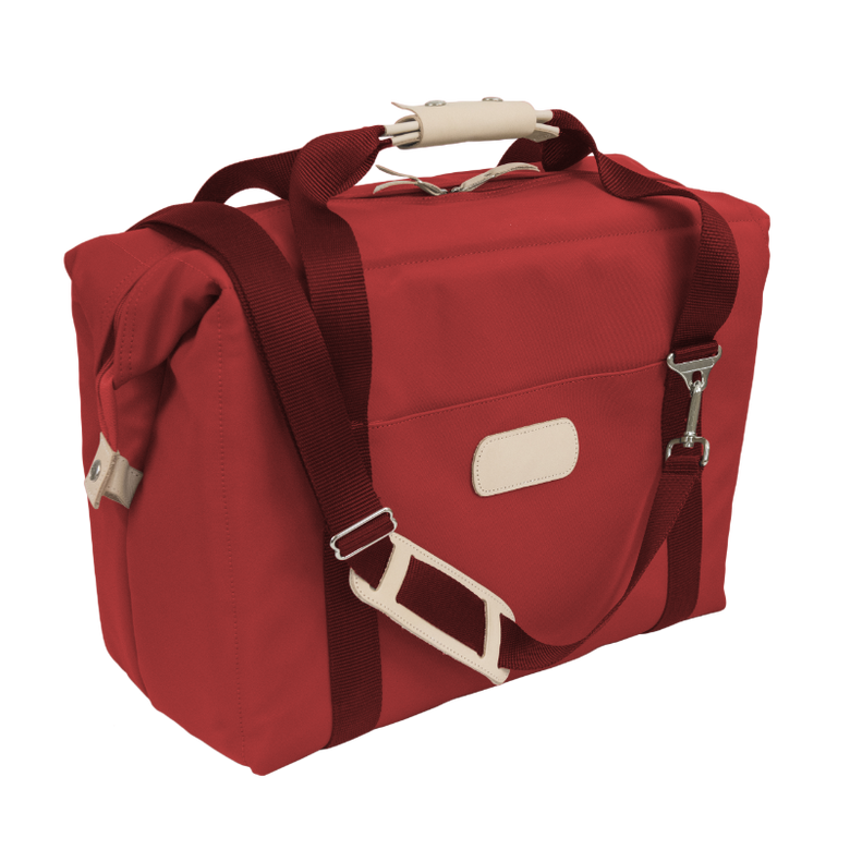 Large Cooler - Red Coated Canvas Front Angle in Color 'Red Coated Canvas'